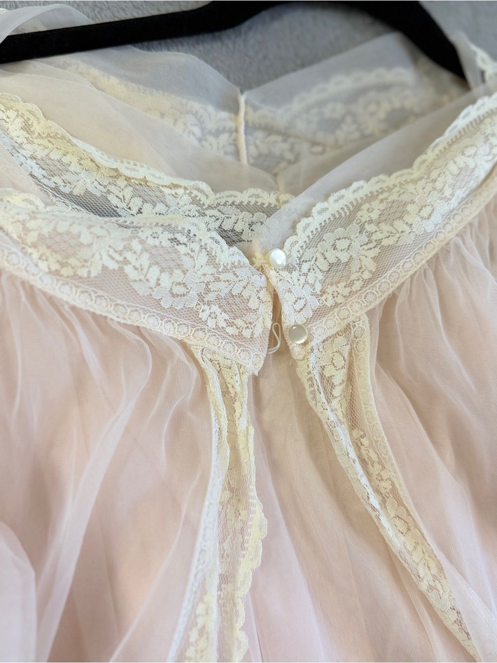 Vintage sheer lingerie set, vintage peignoir, honeymoon lingerie, 50’s/60’s S - Picture 7 of 8